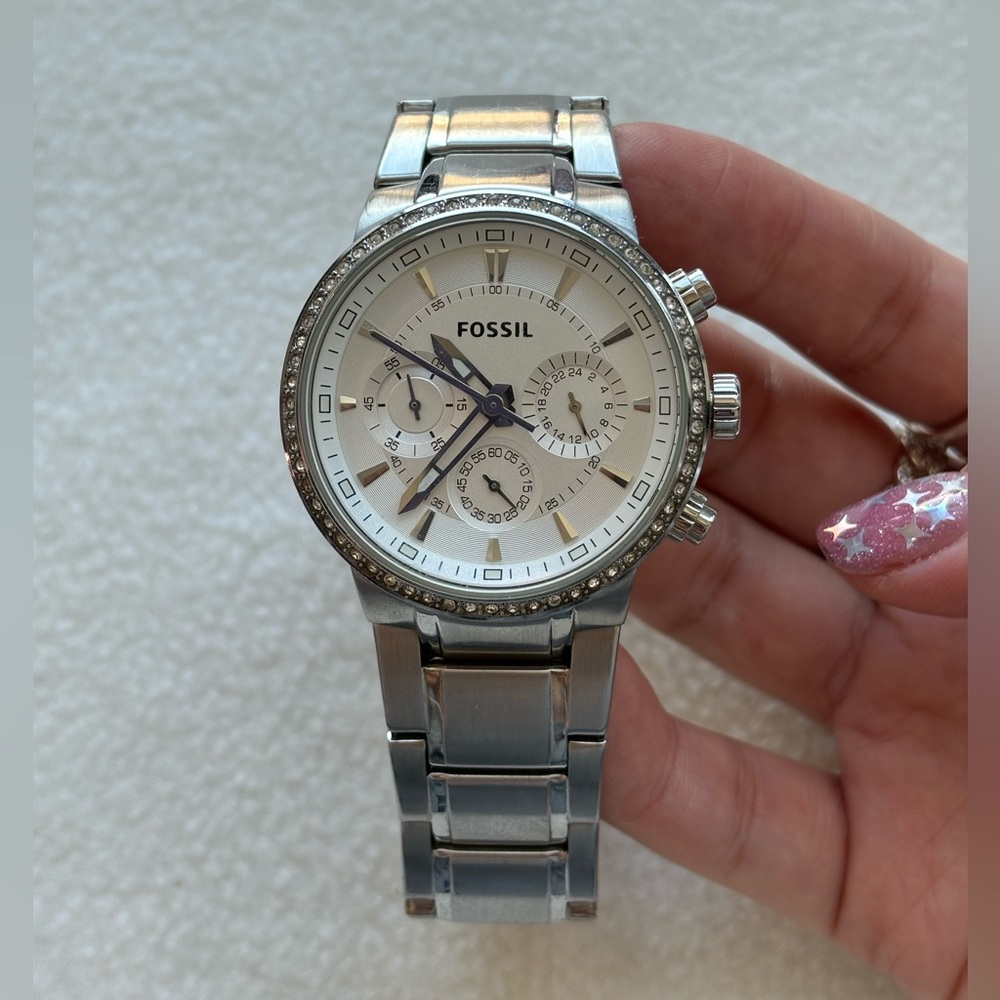 Fossil Silver Chronograph Boyfriend Watch